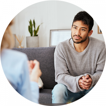 Man sitting in counseling session